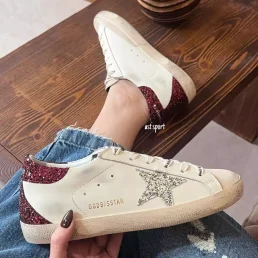 گلدن گوس سوپر استار | Golden Goose Super Star White Burgundy