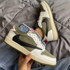 کتونی نایک تراویس اسکات زیتونی سفید | Nike Travis Scott Olive White