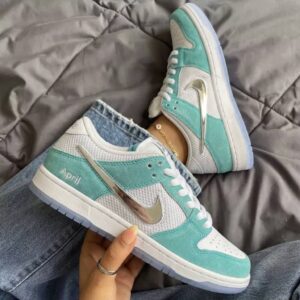کتونی نایک دانک لو اپریل آبی فیروزه‌ای سفید | Nike Dunk Low April Teal White