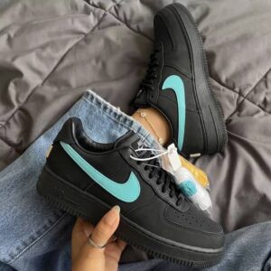 کتونی نایک ایر فورس 1 مشکی فیروزه‌ای | Nike Air Force 1 Black Turquoise