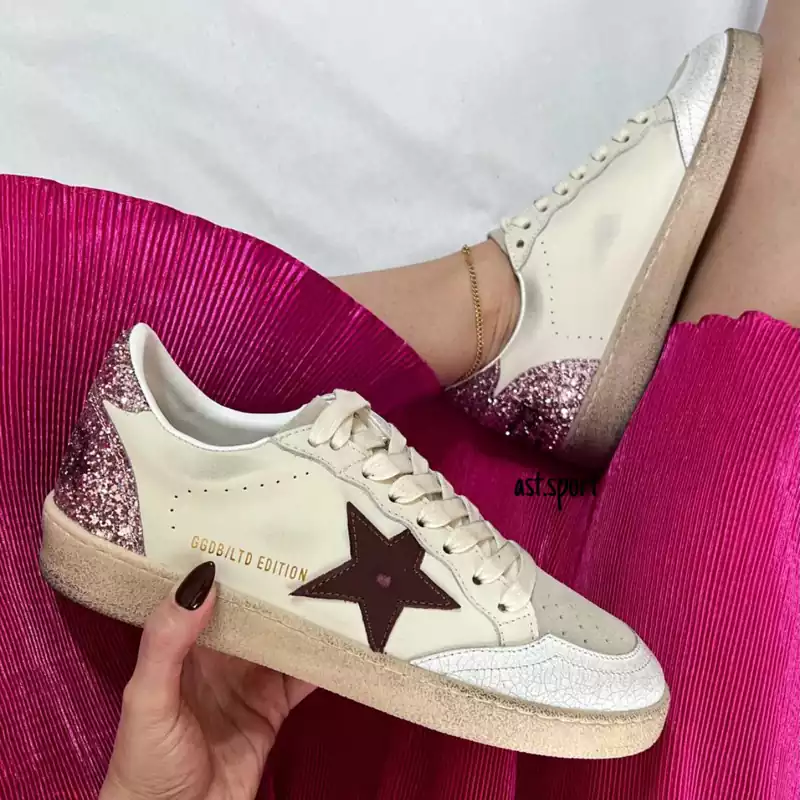 گلدن گوس بال استار | Golden Goose Ball Star White Burgundy