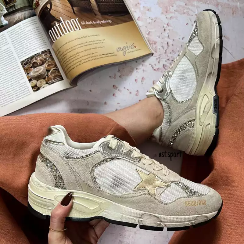 گلدن گوس دد استار | Golden Goose Dad Star White Silver