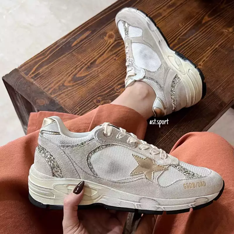 گلدن گوس دد استار | Golden Goose Dad Star White Silver
