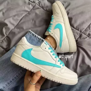 کتونی نایک ایر جردن 1 تراویس اسکات کرم فیروزه‌ای | Nike Air Jordan 1 Travis Scott Cream Turquoise