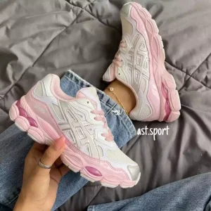کتونی اسیکس ژل NYC سفید صورتی | ASICS GEL-NYC White Pink