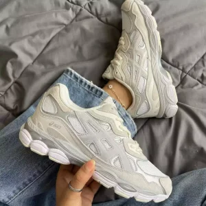 کتونی اسیکس ژل NYC سفید کرم طوسی | ASICS GEL-NYC White Cream Grey